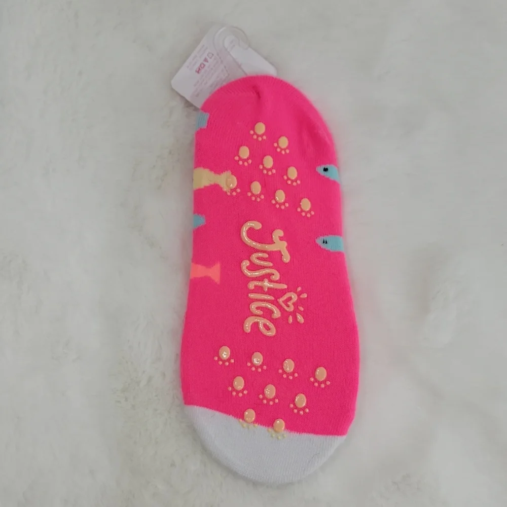 Justice Cat Slipper Sock Size M/L